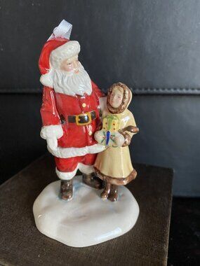 Royal Doulton Santa with Girl Ornament #HN5862